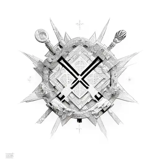 cross with Roman numerous  tattoo design idea