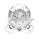 Firefighter helmet engulfed in flames tattoo design idea