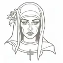 whore Nun tattoo design idea