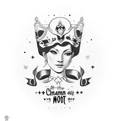 picture of my mon with a her name a a small quote "Champion of the world" tattoo design idea