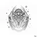 Combining elements of traditional Japanese art with a futuristic twist tattoo design idea