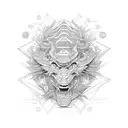 Combining elements of traditional Japanese art with a futuristic twist tattoo design idea