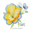 Flowers and tiny objects, with the words 'Scott Street, 2:54' tattoo design idea