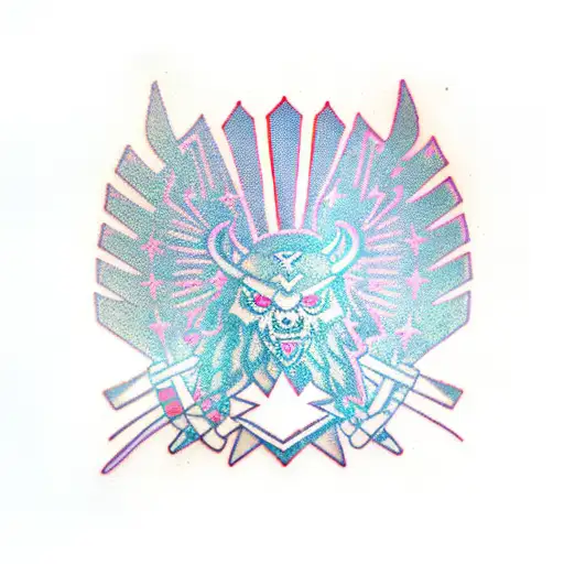 warszawa witcher pink ribbon tattoo design idea