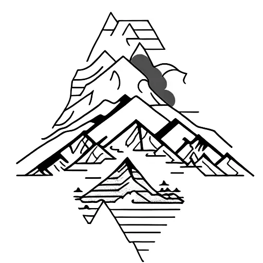 Breckenridge mountains with a capital letter A tattoo design idea