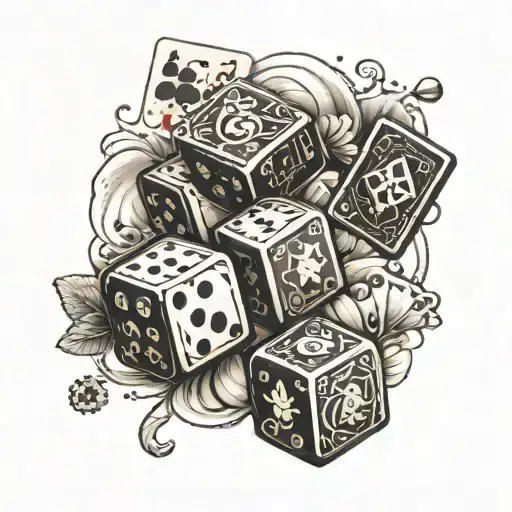 casino dices and cards tattoo design idea
