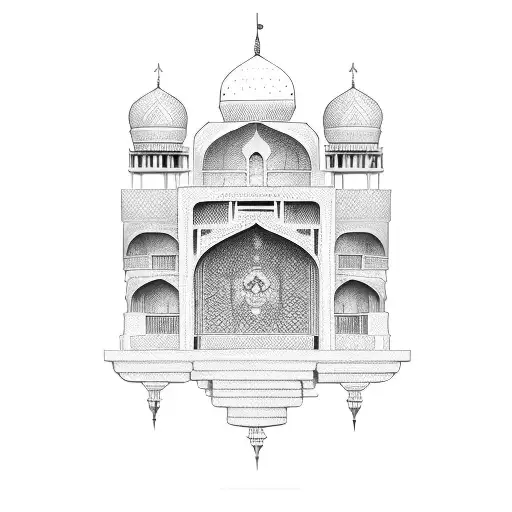 Persian empire architecture tattoo design idea