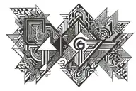 777 and 666 number tattoo design idea