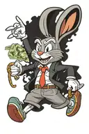 cartoon money bugs bunny tattoo design idea