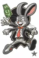cartoon money bugs bunny tattoo design idea
