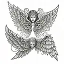 devil and angel wings tattoo design idea