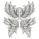 devil and angel wings tattoo design idea