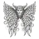devil and angel wings tattoo design idea