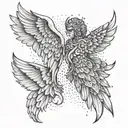 devil and angel wings tattoo design idea
