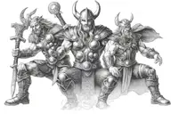 Thor ve wiking semboller  tattoo design idea