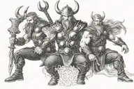 Thor ve wiking semboller  tattoo design idea