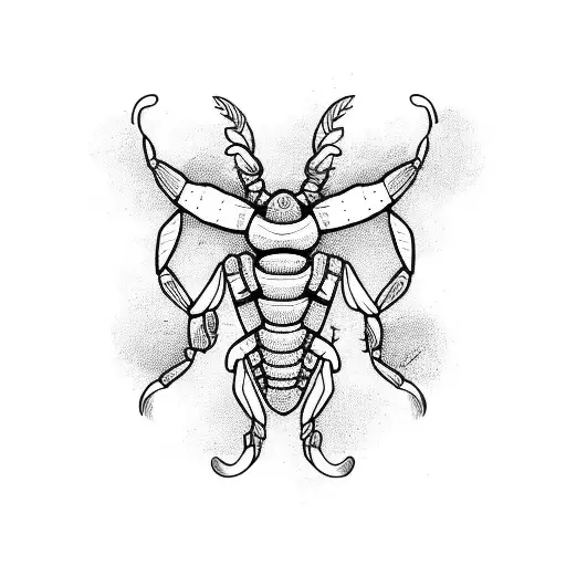 scorpio and virgo combination tattoo design idea