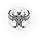 scorpio and virgo combination circle tattoo design idea