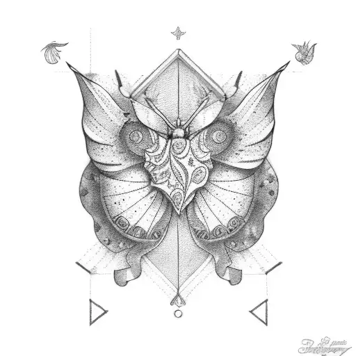 libra zodiac sign and butterfly tattoo design idea