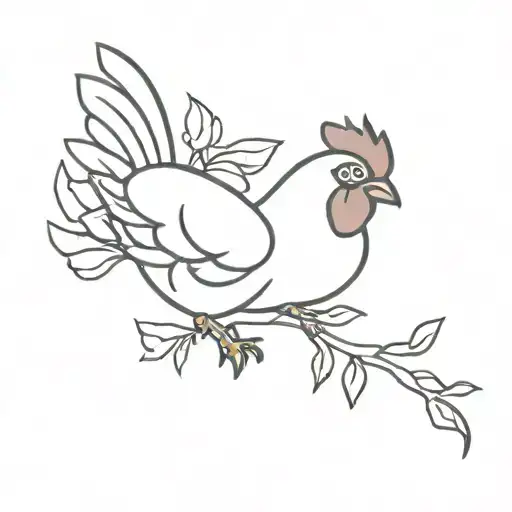 chicken and rice tattoo design idea