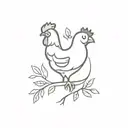 chicken and rice tattoo design idea