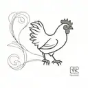 chicken and rice tattoo design idea