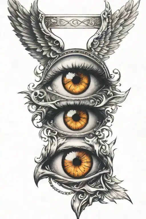 angel's eye with devil's glare tattoo design idea