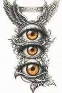 angel's eye with devil's glare tattoo design idea