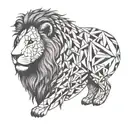 lion and lamb ambiguous image tattoo design idea