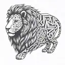 lion and lamb ambiguous image tattoo design idea