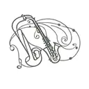 saxophone, musicnotes tattoo design idea