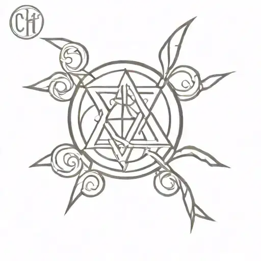 chi rho alpha and omega tattoo design idea