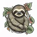 sloth tattoo design idea