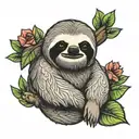 sloth tattoo design idea