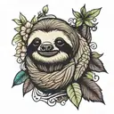 sloth tattoo design idea