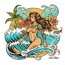surf and muse tattoo design idea