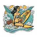 surf and muse tattoo design idea
