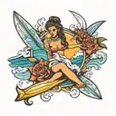 surf and muse tattoo design idea