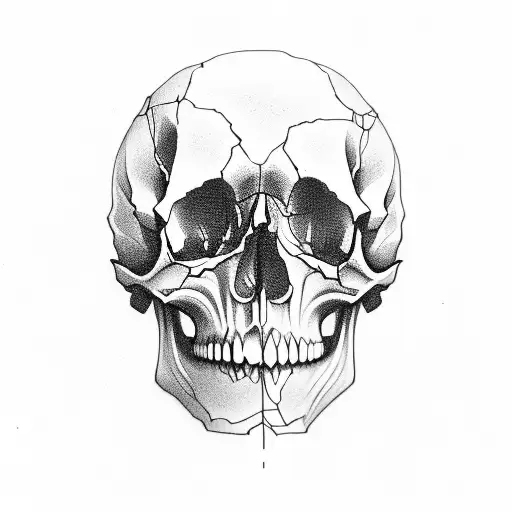 Skull with a person that its trapped in the eyes like hes trapped in mind tattoo design idea