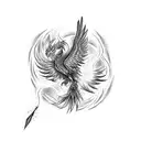Phoenix coming out fire  tattoo design idea