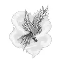 Phoenix coming out fire  tattoo design idea