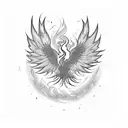 Phoenix coming out fire  tattoo design idea