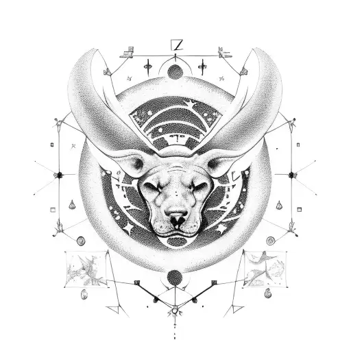 A tattoo design combining the constellations of the zodiac signs with elements of programming code tattoo design idea