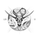 A tattoo design combining the constellations of the zodiac signs with elements of programming code tattoo design idea