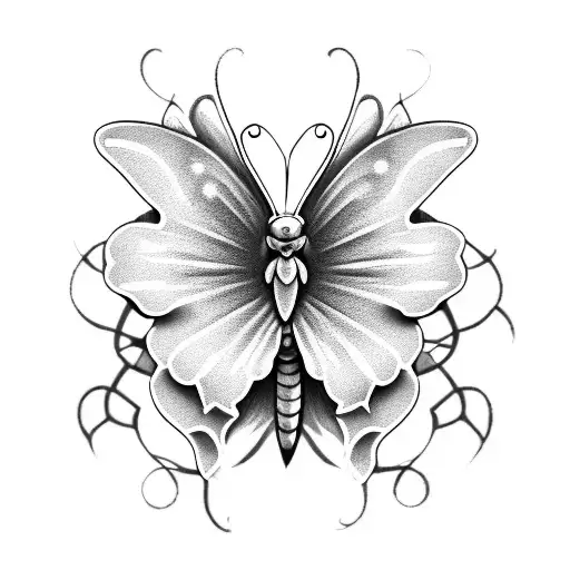 jester butterfly tattoo design idea