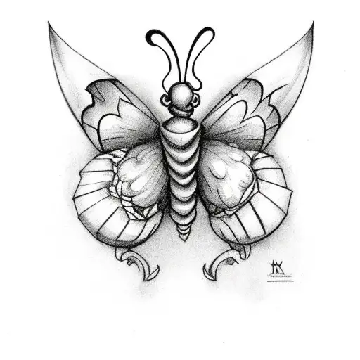 jester butterfly tattoo design idea