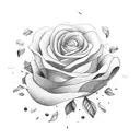 A bouquet of flowers formed by open books with coffee cups scattered in between tattoo design idea
