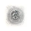 A peanut gently riding on a comet tattoo design idea