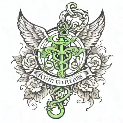 Our life is fleeting but death itself is the goal but I will change everything by finding the caduceus tattoo design idea