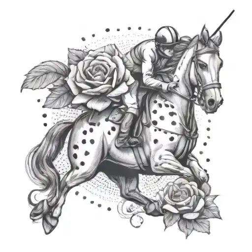 uk miners, horse racing, red accents, ice cream, red roses  tattoo design idea